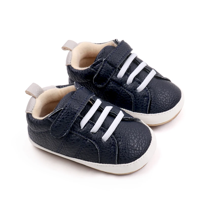 Fashion Trend Casual Solid Color PU Leather Baby Cute Rubber Soled Non-slip Toddler Shoes details