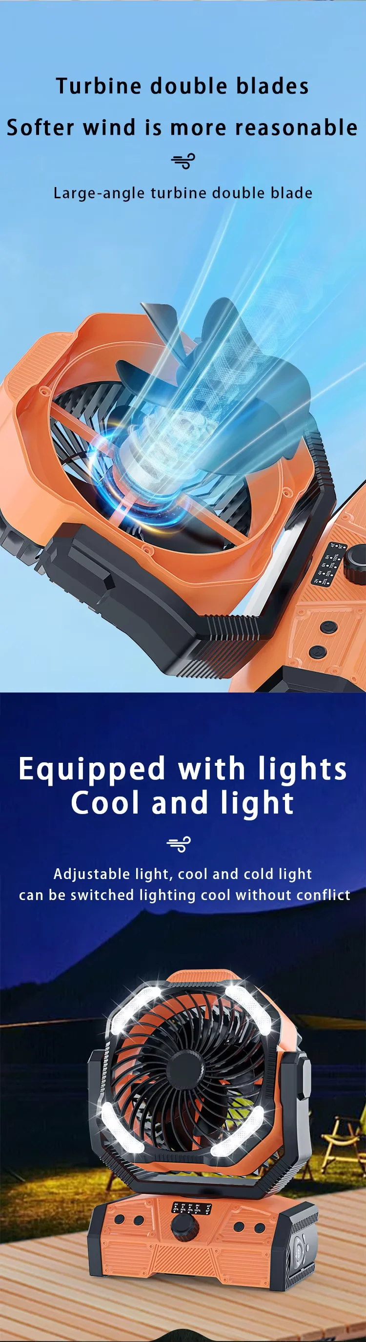 Table Fan, Portable, 30000mAh, USB - detail 12