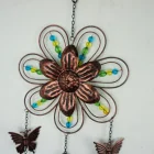 Copper Decoration Liffy Metal Made Copper Yellow Blue Butterfly Wind Bells Decoration