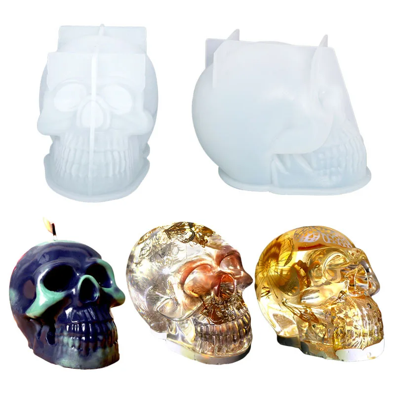 Moldes de silicona para resina silicone halloween ghost skull ice cubes mold candle resin molds