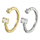 Design Ring Unique Design Stainless Steel Jewelry Lava Open Cuff Crystal Finger Ring For Women