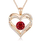 Heart Pendant 925 Sterling Silver Birthstone Zirconia Forever Love Heart Pendant Necklaces For Women