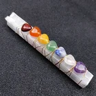 Stone Wand Wholesale Natural Crystal Heart Healing 7 Chakra Stone Selenite Wand