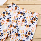 Girls' 2021 Best Selling Letter Girls' Baby Short Sleeve And Flower Print Flared Pants Set