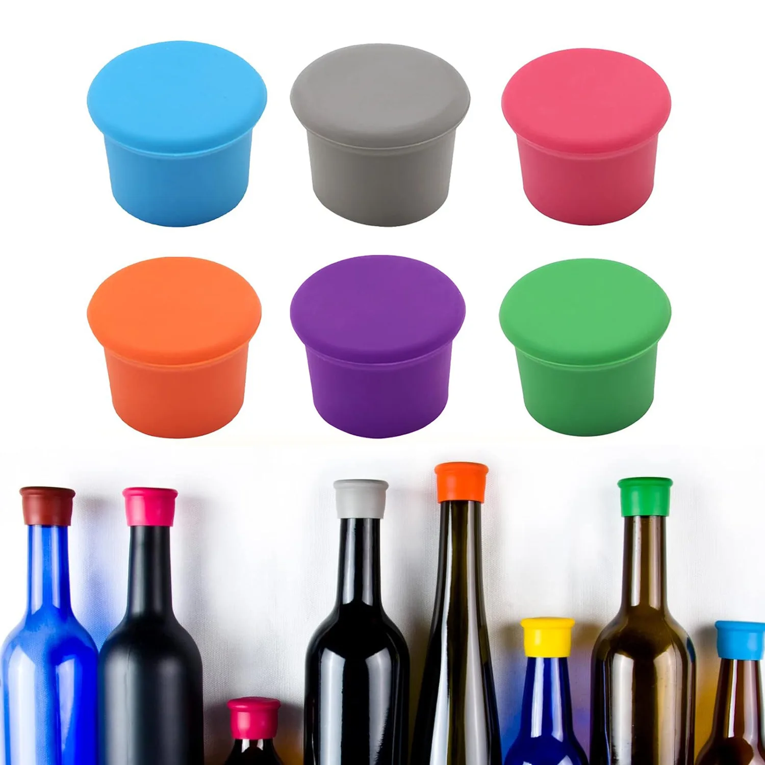 Creative Eco-friendly Silicone Bottle Caps Universal Fresh-keeping Lids for Wine Soy Sauce Drinkware Accessories Bar Essentials manufacture