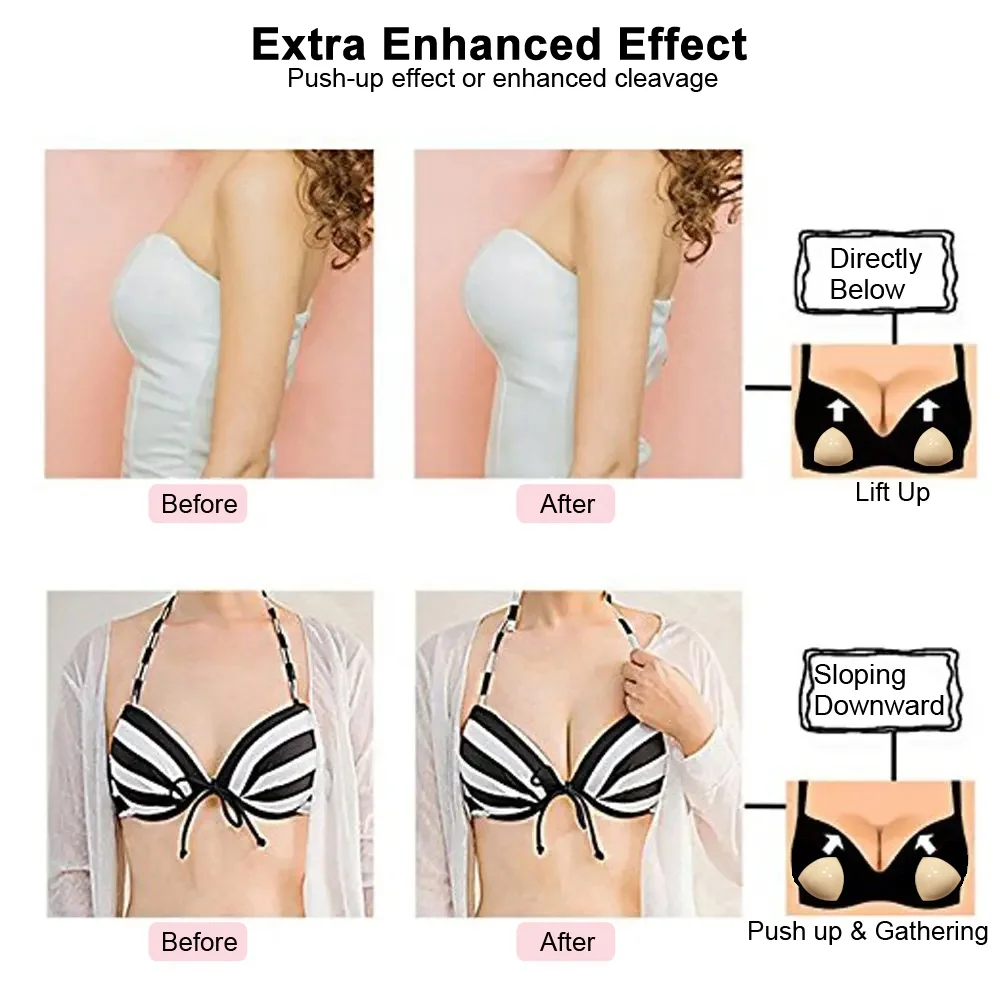 Triangle Soft Reusable Breast Cleavage Sticky Inserts Push Up Silicone Double Sided Adhesive Bra Pads