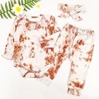 Baby Baby Boys' Rompers Customized Digital Printing Tie-dye Soft Spandex Fabric Newborn Baby Boys' Rompers Set