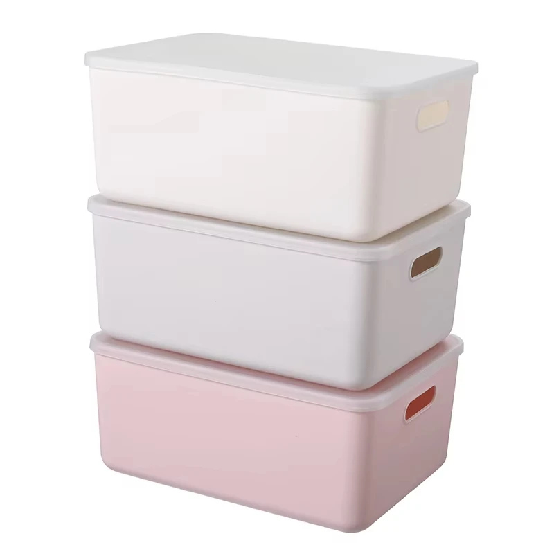 New Fashion Hand-held Portable Snacks Storage Box Desktop Clothes Baskets Stackable Storage Containers With Lid