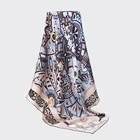 Hand Rolled Screen Printing Custom Designer Satin Silk Scarf Famous Brands Women
