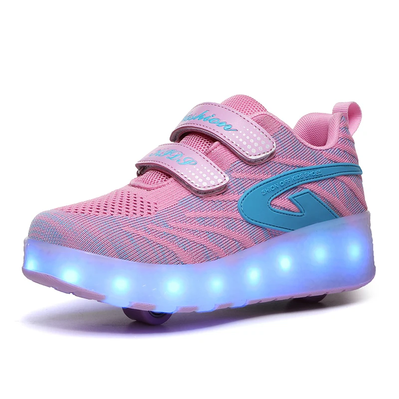 SDSPEED Kids Roller Skate Shoes with Single Wheel Shoes Sport Sneaker LED 
