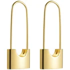Gold Plated Earrings High Quality 18K Gold Plated Stainless Steel Long Lock Earrings Fashionable Jewelry E5282