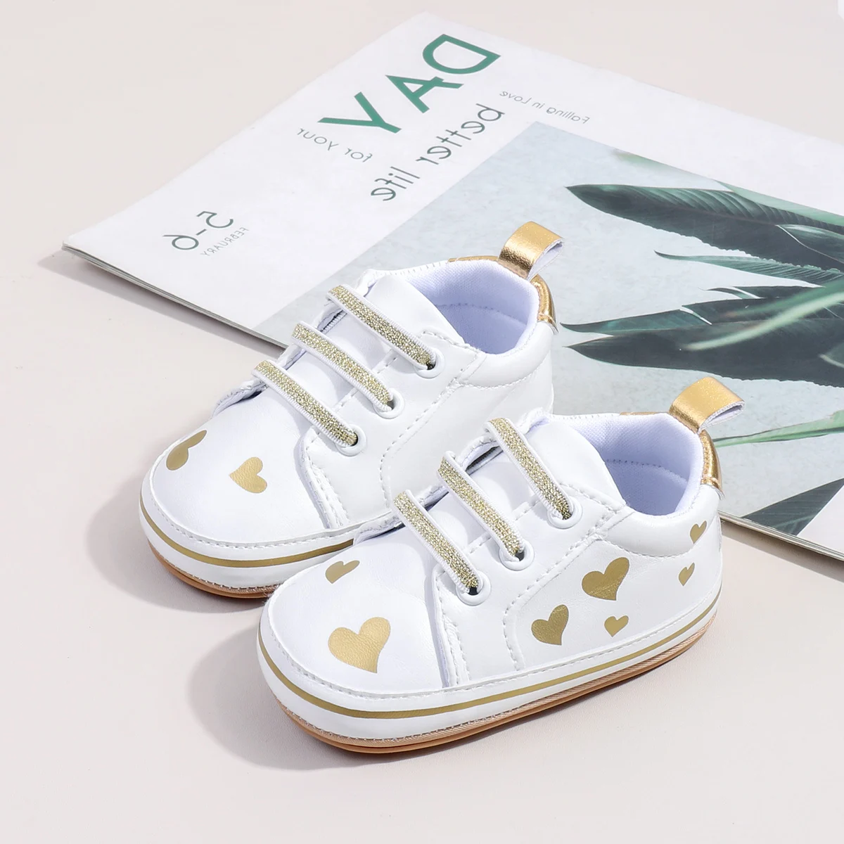 White PU Baby Girl Sport Shoes Breathable Anti-Slippery Fashion Trend for Toddler Spring Autumn Seasons manufacture