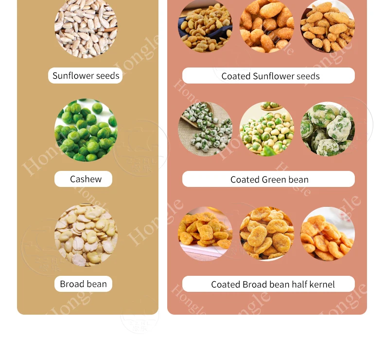 Bean Product Processing Machine Coated Peanut Nuts Green Bean Salted Fried Broad Beans Production Line supplier