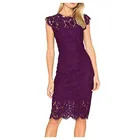 Dress Ladies Factory Direct Sale Women's Fashionable Dress Ladies Elegant Hollow Skinny Lace Sleeveless Dress