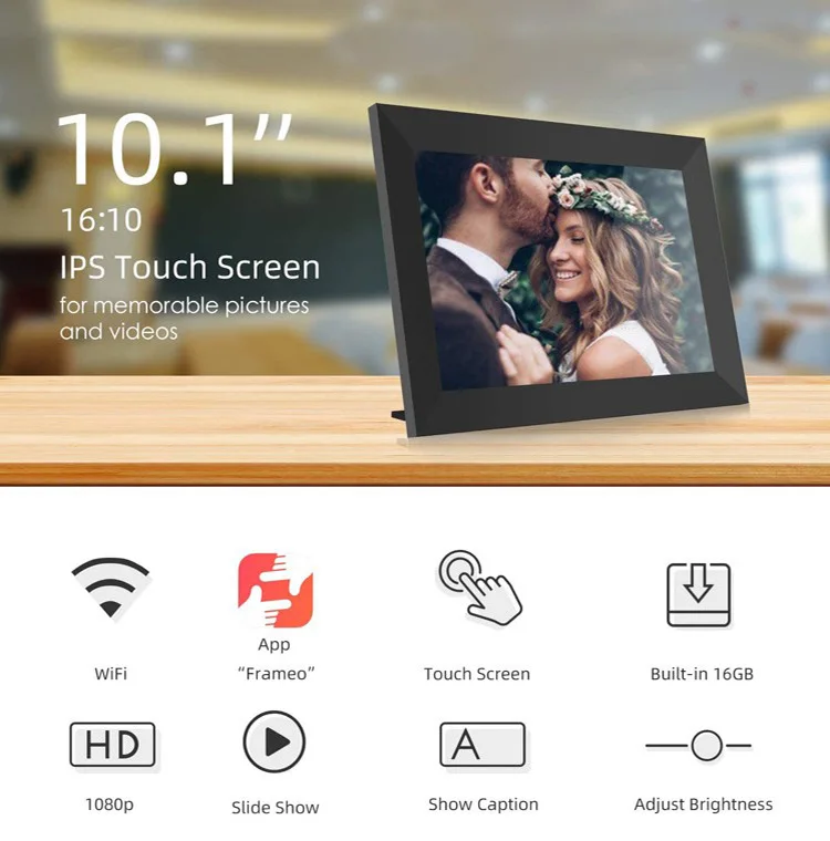 10 Inch Wifi Digital Picture Frame 10 Inch 1280*800 Ips Display Video