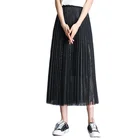 Long Skirt Layer Autumn And Winter Women's Long Skirt 2 Layer Tulle Mesh Skirt Fashionable High Waist Pleated Skirt