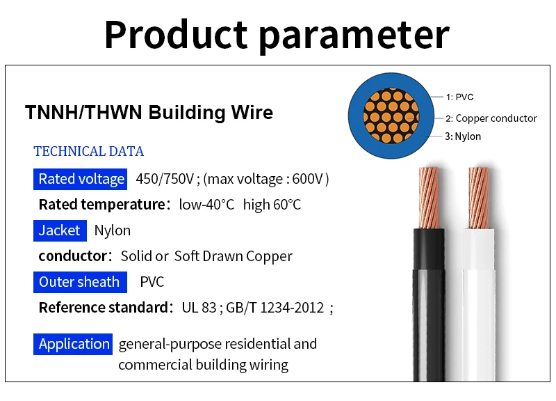 Thw Electric Wire Cable Thhn Thw Thwn 2 Ul83 Stranded 100 Copper Core