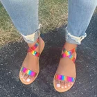 Ladies Flat 2021 New Designer Amazon Hot Sale Sandbeach Ladies Laser Color Other Flat Women Sandals