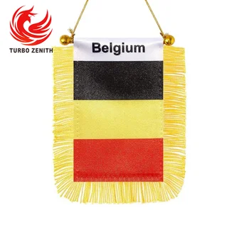 Custom Logo Mini Soccer Team Souvenirs Club Pennants with Tassels Mini Countries Exchange Flags for Car Gifts
