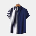 T Shirts New Summer Short-sleeved Two-color Stripe Printed Casual T Shirts For Men Stylish 2021