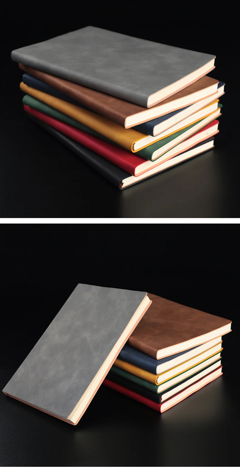 Custom logo pu leather note book planner journal diary black notebook soft cover printed logo a5 a6 b5 diary note book Custom logo pu leather note book planner journal diary black notebook soft cover printed logo a5 a6 b5 diary note book