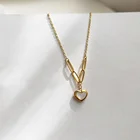 Jewelry Stone Fashion Curban Link Silver Jewelry 925 Sterling Gold Plated Natural Heart Stone Necklace