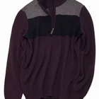 Sweater Winter Men's Knitted Sweater 100% Cashmere Half High Neck Zipper Casual Pullover