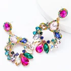 Rhinestone Earrings Earrings Fashion Geometric Drop Shape Color Pendant Rhinestone Earrings For Women