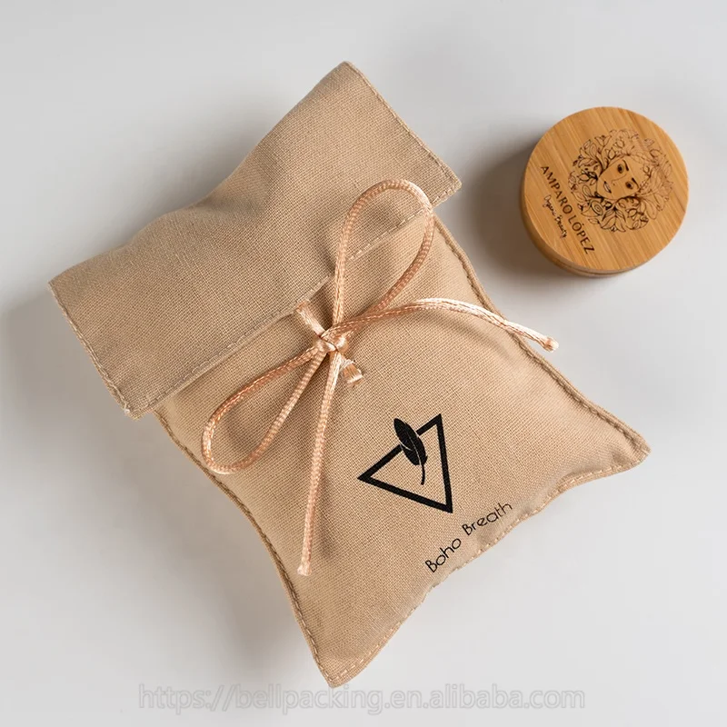Custom Logo Printed Soft Cotton Linen Envelope Bag With Flap