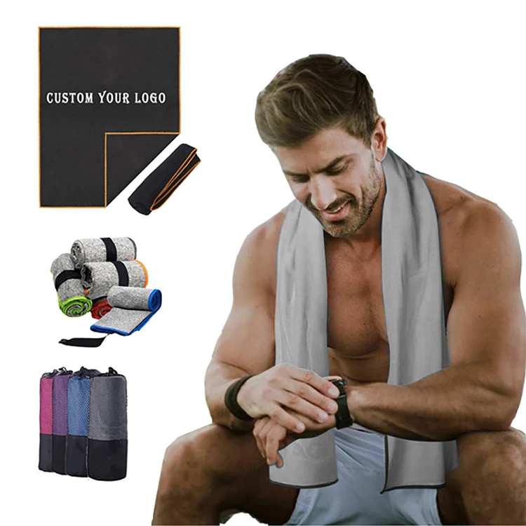 Personalized Blank Quick Dry Absorbent Workout  Fitness Custom Design Microfiber Gym Towel