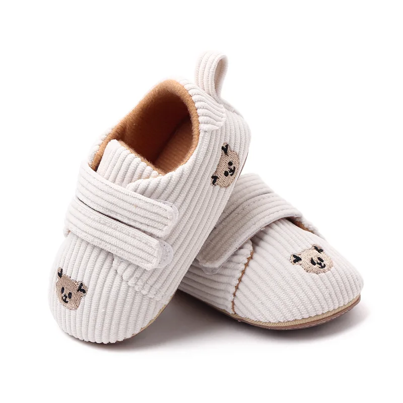 High Quality Soft Anti-slip TPR Outsole Corduroy Material Baby Toddler New Born Shoes 2025 Unisex Boys and Girls factory