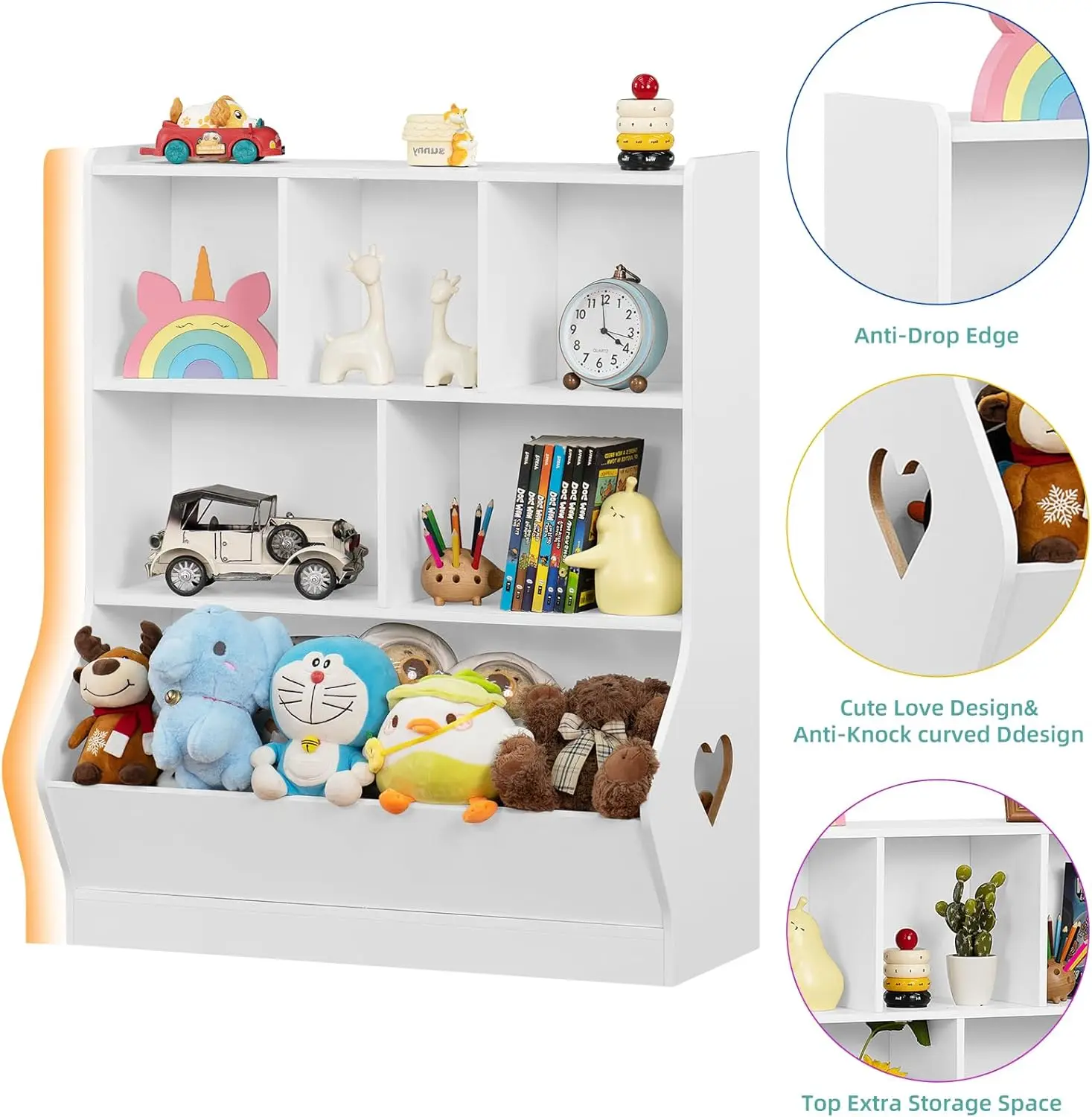 3 Tier 6 Cubby Cabinet Wood Book Shelf Kids Storage Organizer Children Bookcase and Bookshelf manufacture