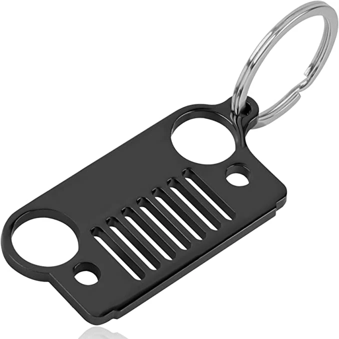 Replica. Enamel red Wrangler Unlimited 4 Doors Key Chain for car Accessories Chrome Metal tag 