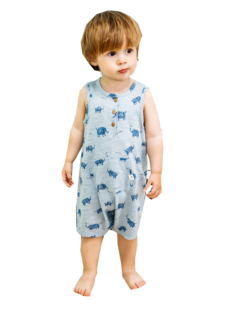 Guangzhou brand all-over reactive print 100% cotton newborn baby clothes baby clothing baby romper manufacturer