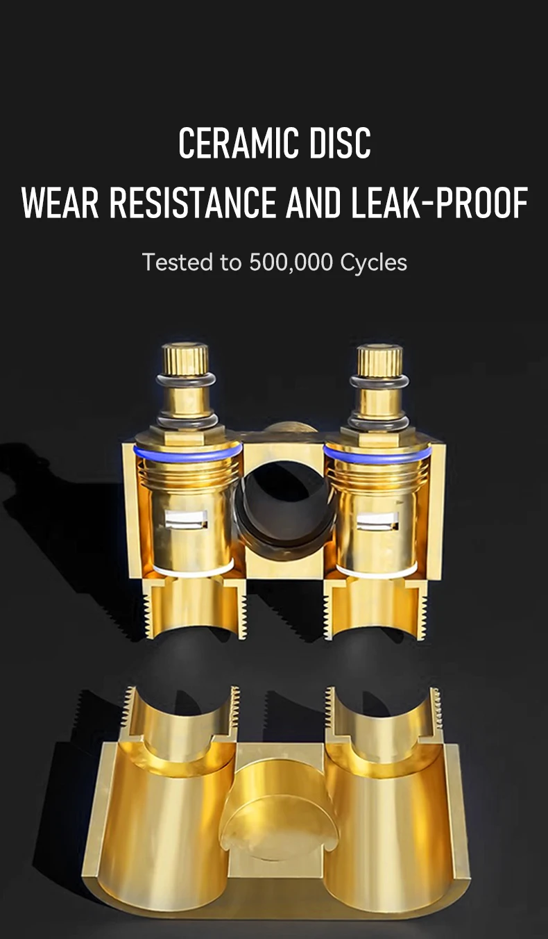 Hot Selling Brass 1 in 2 Out Angle Valve Double Handle Shunt Faucet Diverter New Design 3-Way Gun Grey Bathroom Kitchen Hotel supplier