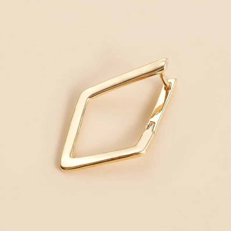 Hot Sale 2025 New Design Simple and niche diamond-shaped 18K PVD Gold Plated Earrings for Women