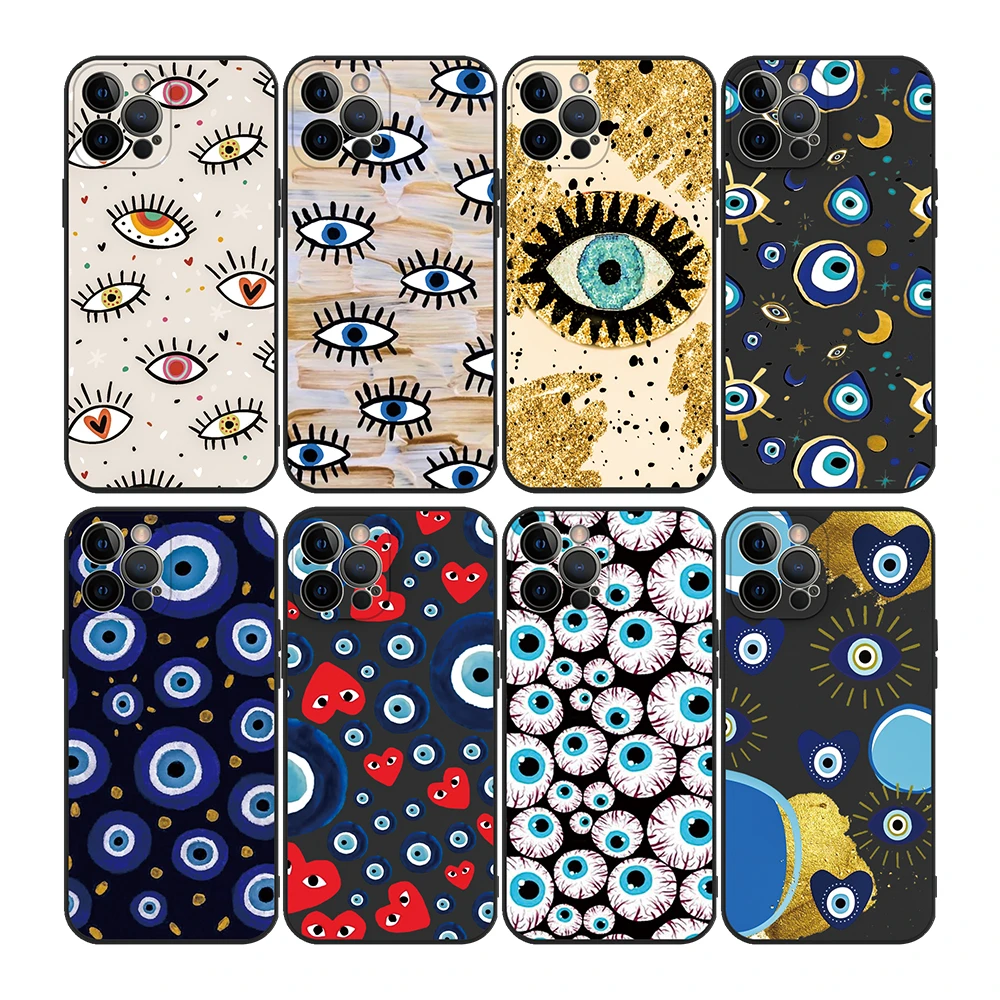 Dropshipping Evil Eye black TPU cell Phone Case For iPhone 14 pro max