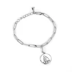925 Silver Bracelet Hip Hop Style 925 Sterling Silver Adjustable Chains Bracelet Shark Coins Charm Pendant Bracelet