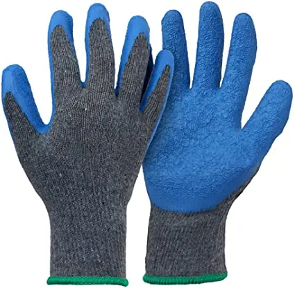 Thermal Gloves 10g Latex Palm Poly Cotton Safety Work Gloves Builders 