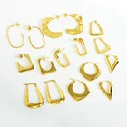 Bamboo Earring Modalen Bamboo Tassel Huggies Big Chunky Hoop 18K Gold Stainless Steel Earring