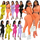 Clothing 2021 Hot Ladies Sweatsuit Long Sleeve Hooded Coat Casual Fall Women Clothing 2 Piece Set