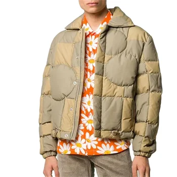 OEM good quality custom two front welt pockets puffer down feather filling quilted designer jacket for men