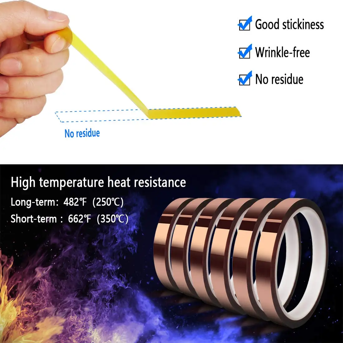 Heat Tape for Sublimation 4 Rolls 12mm X 33m Heat Transfer Tape for DIY T-Shirt Heat Resistant Insulating Sublimation