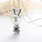 Pearl Long Necklace Silver Plated Pearl Bunny Long Necklace For Ladies In 2021