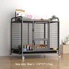 Cage Cages Dog Cage Stainless Steel Large Wire Metal Kennel Cages With Tray Wheels Large Dog Crate Cage