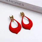 Red Earring Earing Fashion Gold Plating Red Sprayed Earring Post Coated Alloy State Earing
