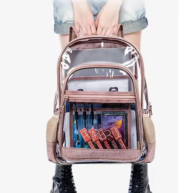 2024 New style durable waterproof transparent bag girls backpack Fashion casual lightweight backpack