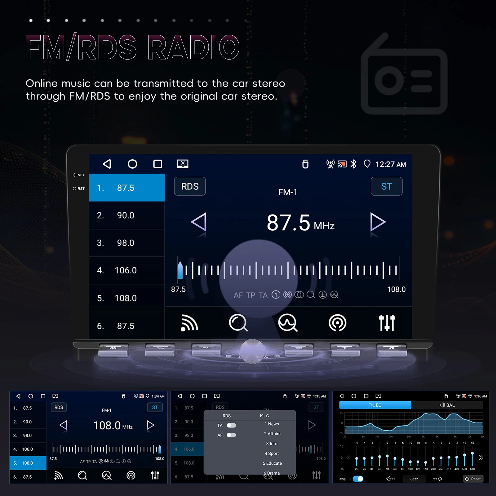 android auto gps wifi fm rds ai dsp bt eq a4170-6