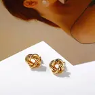 Stud Earrings Simple Design Gold Filled Alloy Multilayer Spiral Stud Earrings For Women Jewelry Accessories