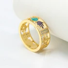 Ring Rings 18k Italian Gold Jewelry Hollow Out Ring Women's Hamsa Hand Rings Gold Plated Jewelry